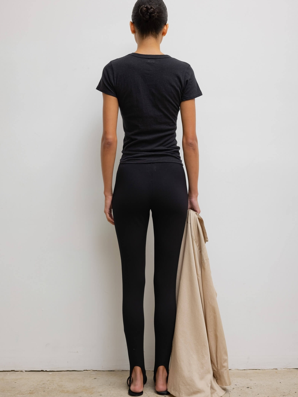 KHAITE Black High-Rise Stirrup Leggings - Picture 4 of 6
